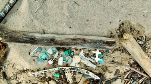 plastic debris close up